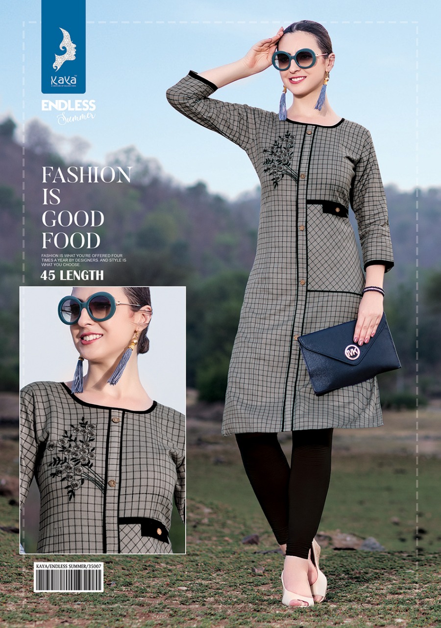 Kaya Design Endless Summer Print Embroidery Kurti Kaya Design Endless Summer Print Embroidery Kurti